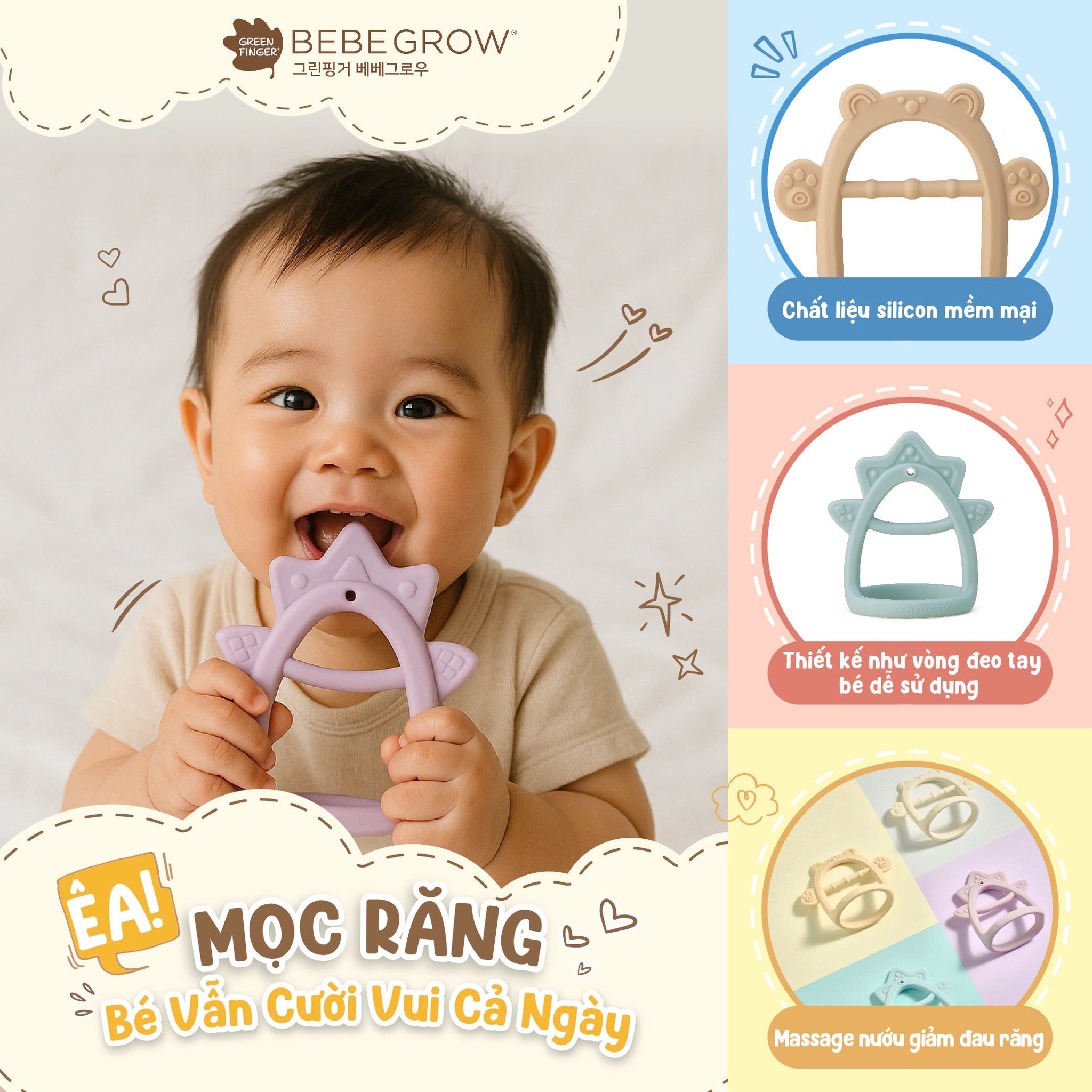gặm nướu mọc răng