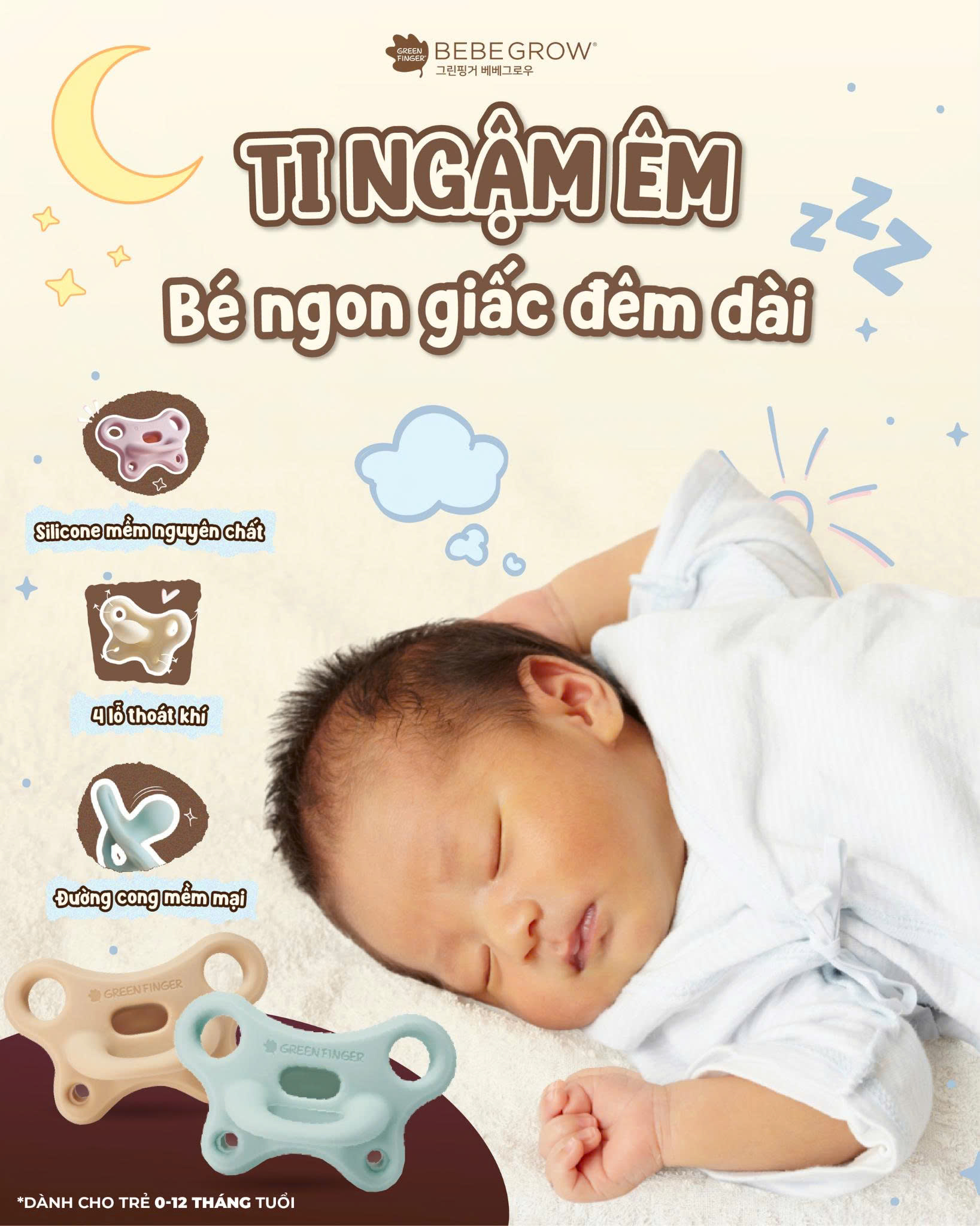 Sự cần thiết của ti giả Greenfinger đối với trẻ sơ sinh