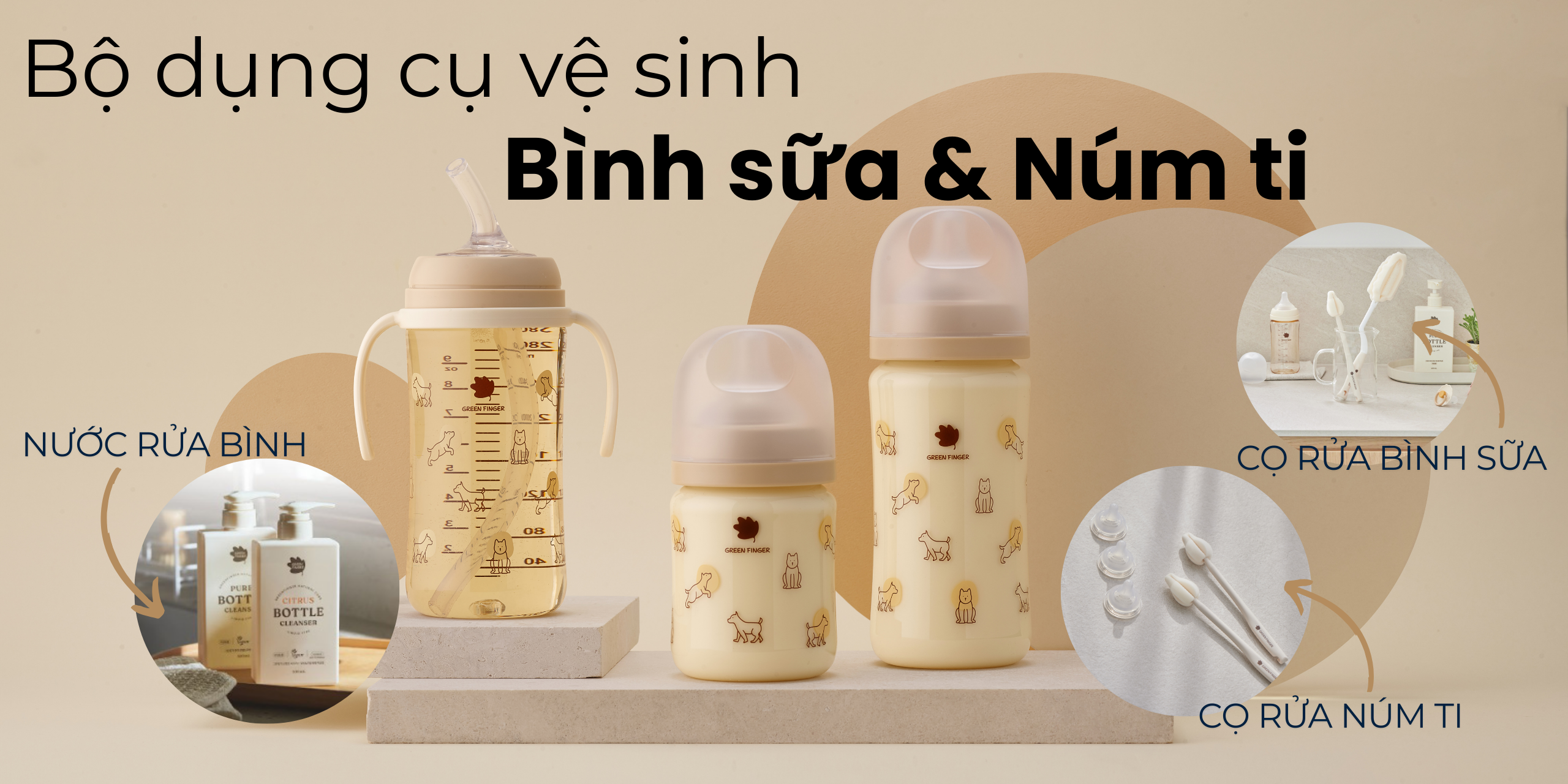 Bộ dụng cụ vệ sinh bình sữa và núm ti đạt chuẩn